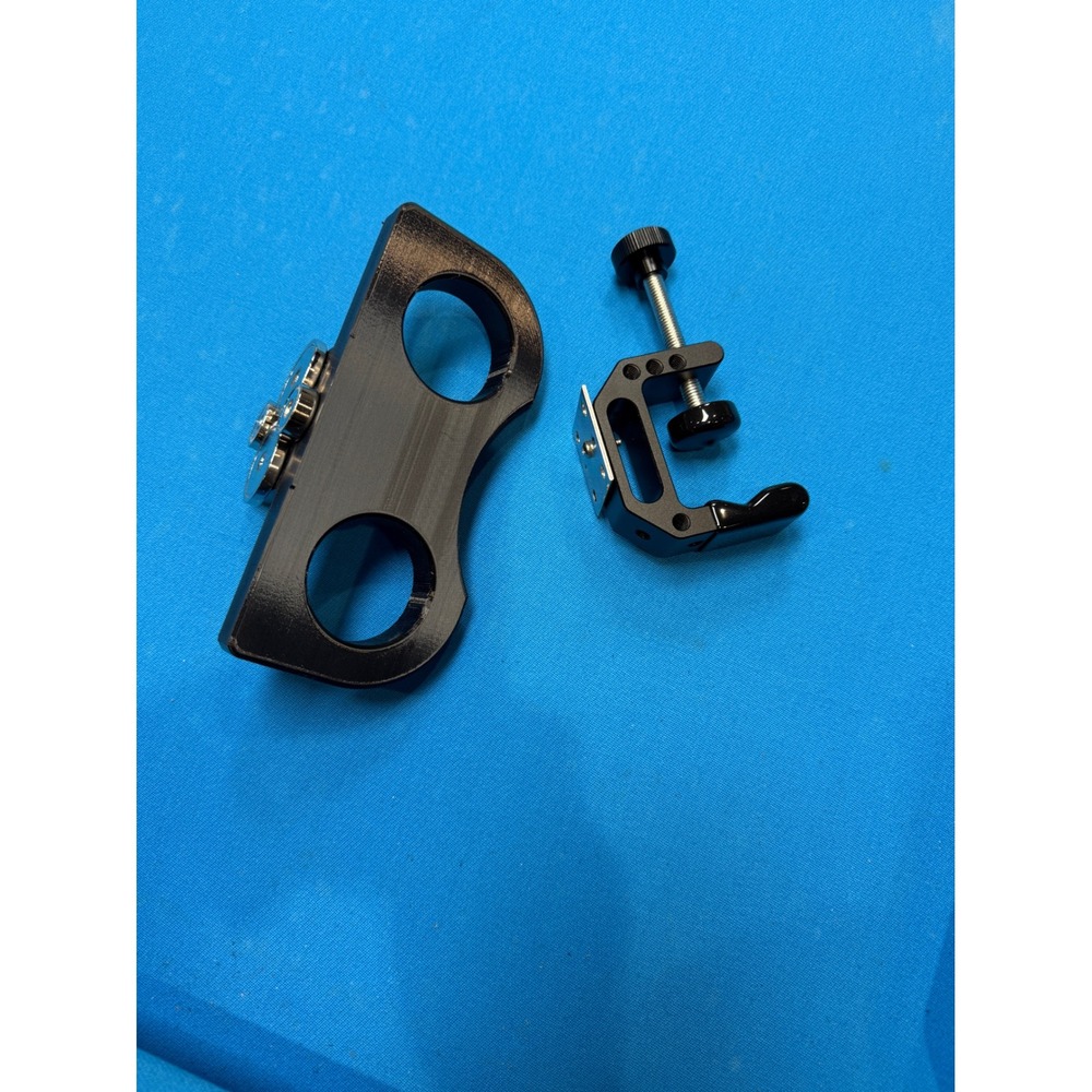 Custom Magnetic 2-Hole Pool Cue Stick Holder with Adjustable Table C-Clamp Black